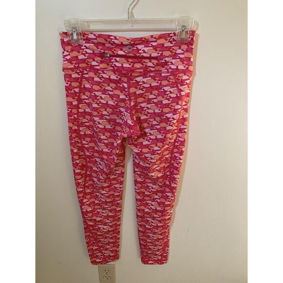 Vineyard Vines Performance Leggings XS Multicolor Pink Whale Print Pockets Ankle - Picture 3 of 7